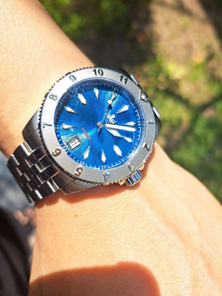 포이보스 보이저 Phoibos Voyager 블루 선레이 메탈시계 이미지