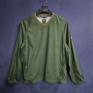 아디다스 올드스쿨 다크그린 남성 오버핏 95~100 브이넥 바람막이 웜업 이미지
