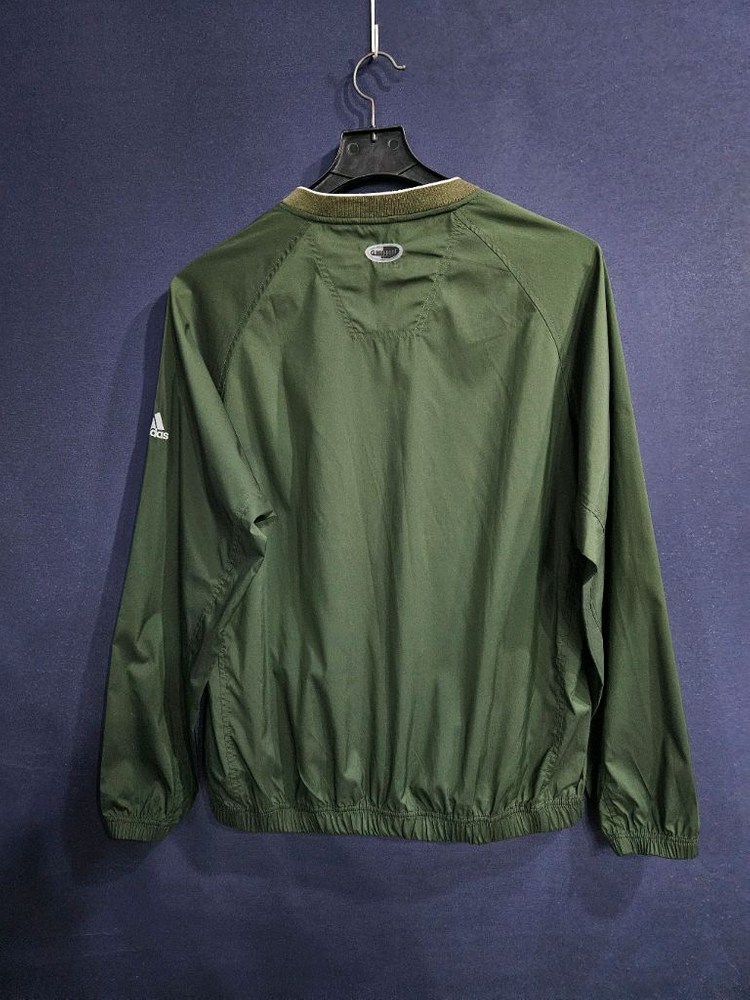 아디다스 올드스쿨 다크그린 남성 오버핏 95~100 브이넥 바람막이 웜업 이미지