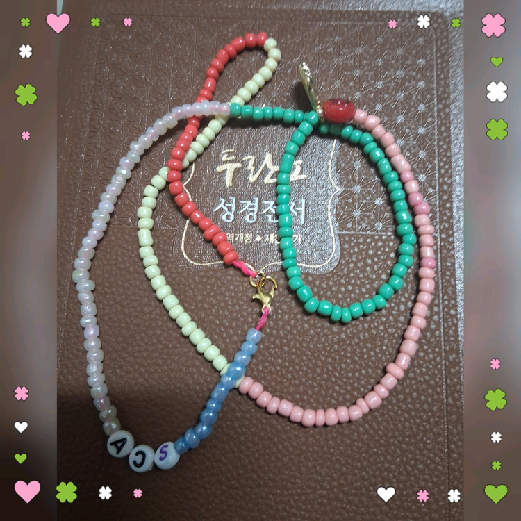 젬핑공방 비즈로 만든 목걸이 판매해요 이미지