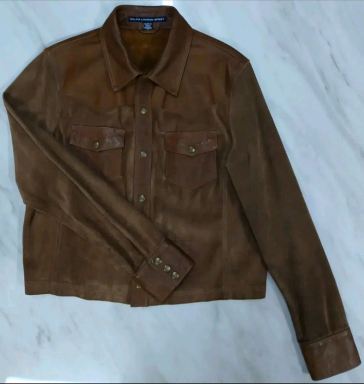 [비싼겁니다 정품] 폴로 랄프로렌 스포츠 셔츠형 가죽자켓 L 사이즈 (발망 아미리 디스쿼어드2) 이미지