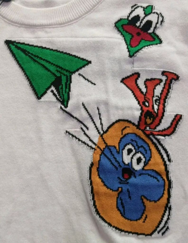 [파격가 미사용 새상품 남여공용] 루이비통 반팔 니트 L 사이즈 (샤넬 구찌 프라다 펜디 에르메스 디올) 이미지