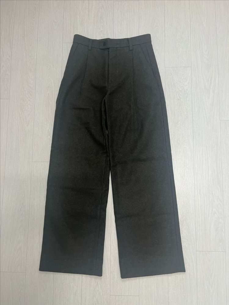 라벨 아카이브 와이드핏 울 팬츠 카키w1 이미지