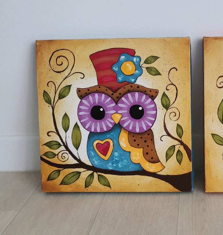 새상품>부엉이그림캔버스 1번(풍수재물운,학업운,행운) 이미지