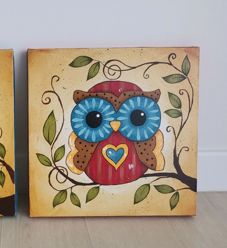 새상품>부엉이그림캔버스 2번(풍수재물운,학업운,행운) 이미지