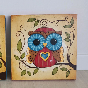 새상품>부엉이그림캔버스 2번(풍수재물운,학업운,행운) 이미지