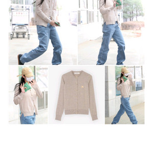 (제니착용)메종키츠네 여성 칠랙스 울 가디건 폭스 헤드 니트 이미지