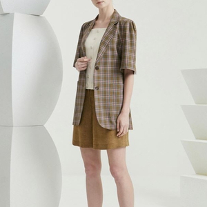 타임 time 하프 슬리브 테일러드 체크 자켓 프리 사이즈 이미지