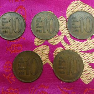 1980년 10원 동전 5개 일괄 이미지