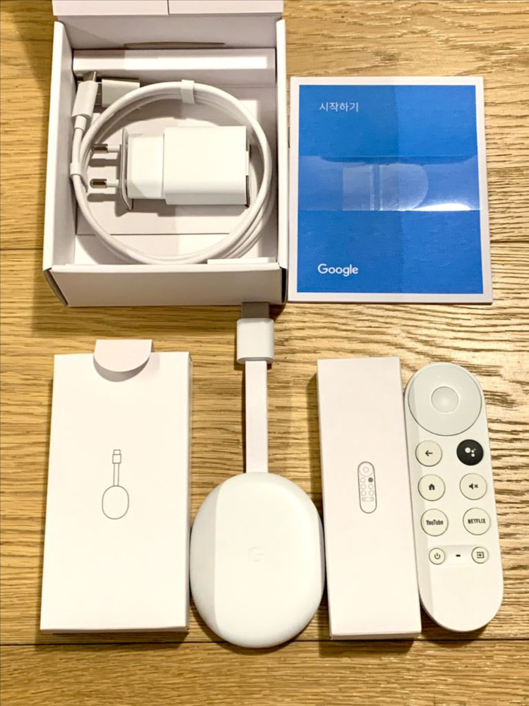 정발 크롬캐스트 4세대 4K 풀 박스 (GZRNL) 이미지