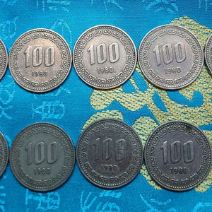 1980년 100원 동전 10개 일괄 이미지