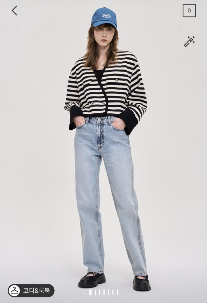 (새상품) 한섬 system 시스템 스트라이프 니트 자켓/ 가디건 자켓, 크롭자켓 이미지