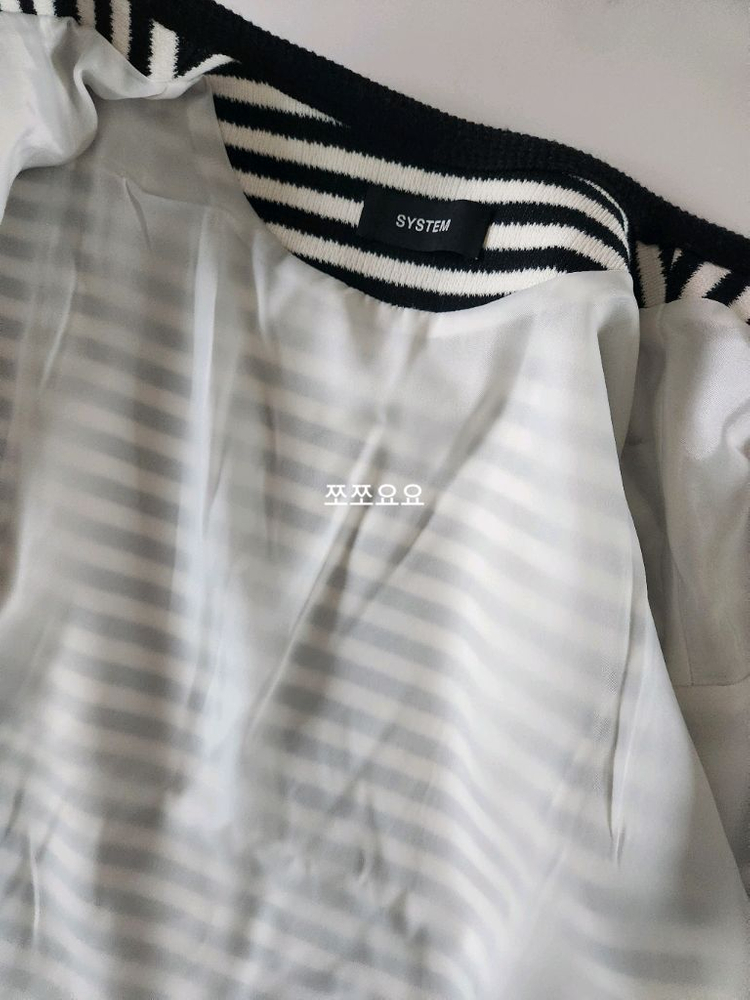 (새상품) 한섬 system 시스템 스트라이프 니트 자켓/ 가디건 자켓, 크롭자켓 이미지