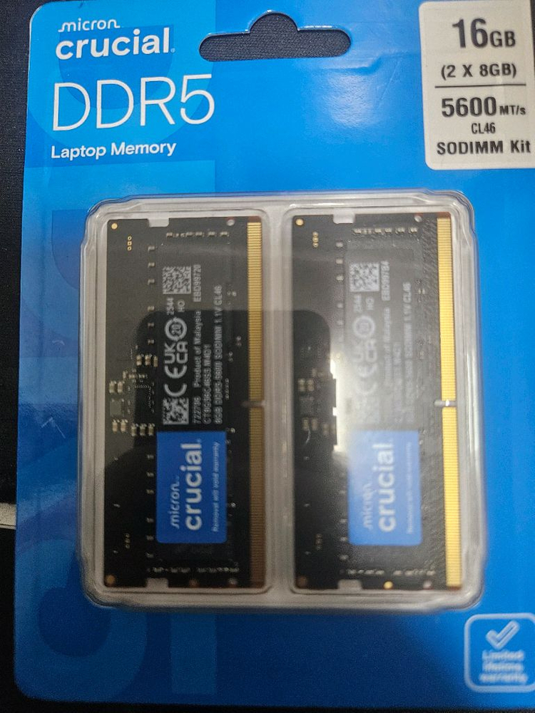 DDR5 16GB SODIMM 메모리 이미지