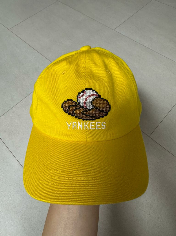 [새상품]MLB 키즈 옐로우 캡모자(5-7Y) 이미지