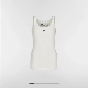 디올 dior 탱크 탑 나시 화이트 리브드 코튼 저지 이미지