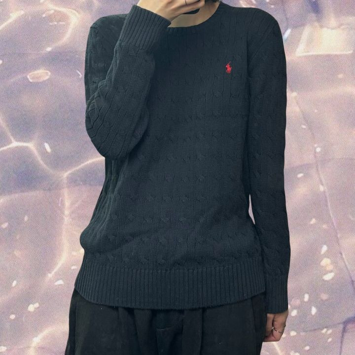 폴로 랄프로렌 신형 보이즈 꽈배기 니트 블랙 L 이미지
