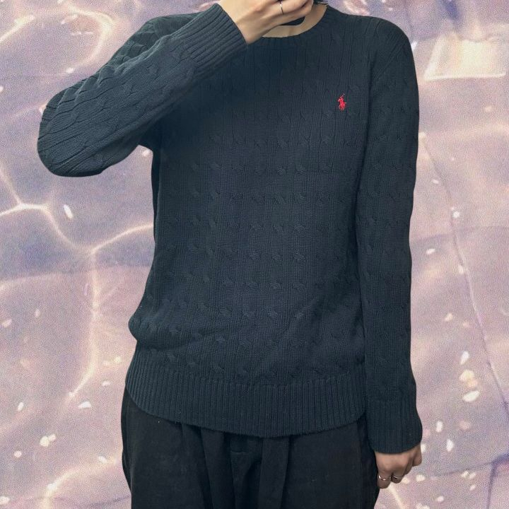 폴로 랄프로렌 신형 보이즈 꽈배기 니트 블랙 L 이미지