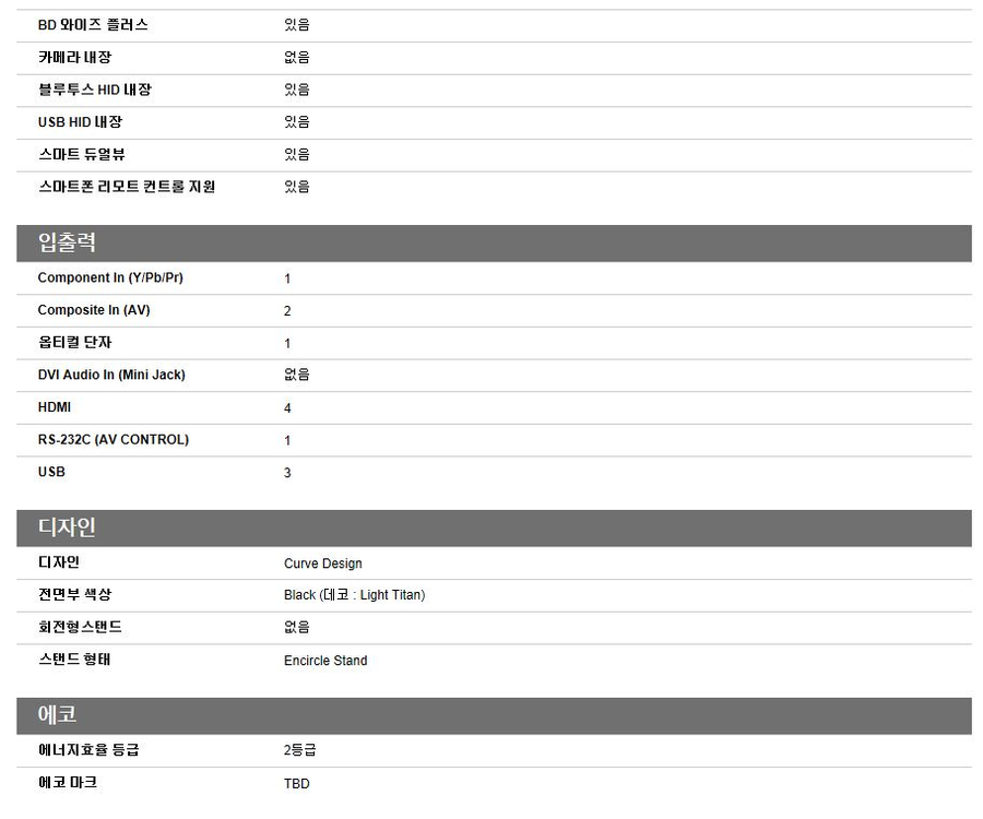 삼성 55인치 LED TV 풀HD 커버드 un55h8000af 이미지
