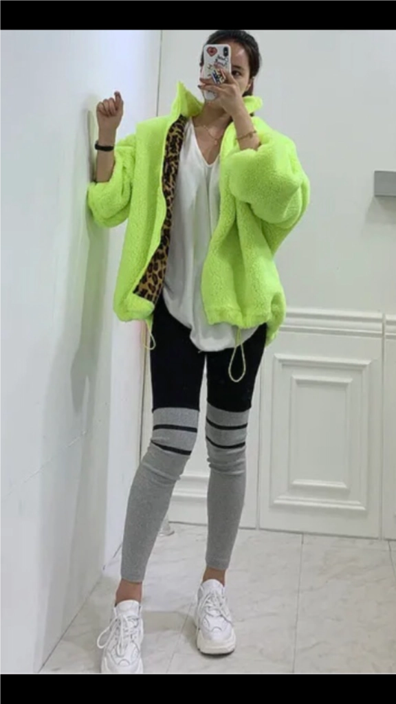 새상품/형광 호피 양털 후리스 이미지
