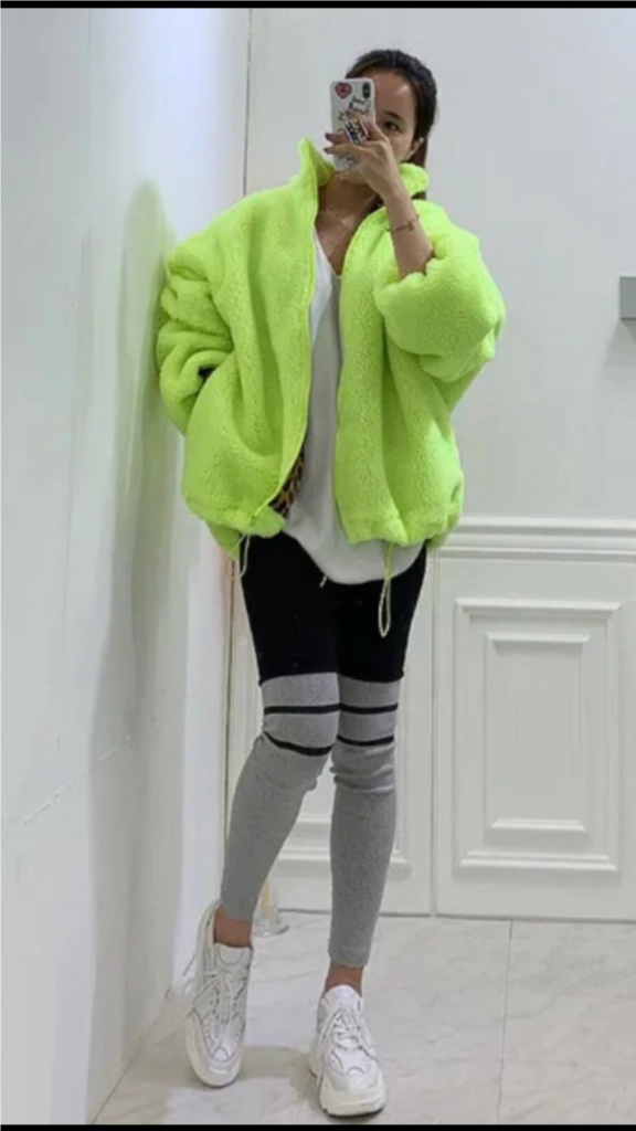 새상품/형광 호피 양털 후리스 이미지