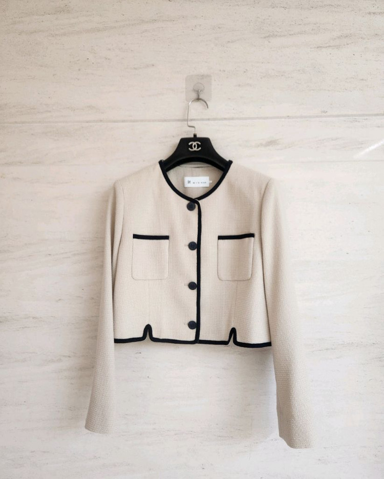 잇미샤 라인블록 크롭 트위드자켓 66사이즈 이미지