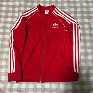 아디다스 슈퍼스타 져지 키즈 레드 140 집업 삼선 트랙탑 빨강 이미지