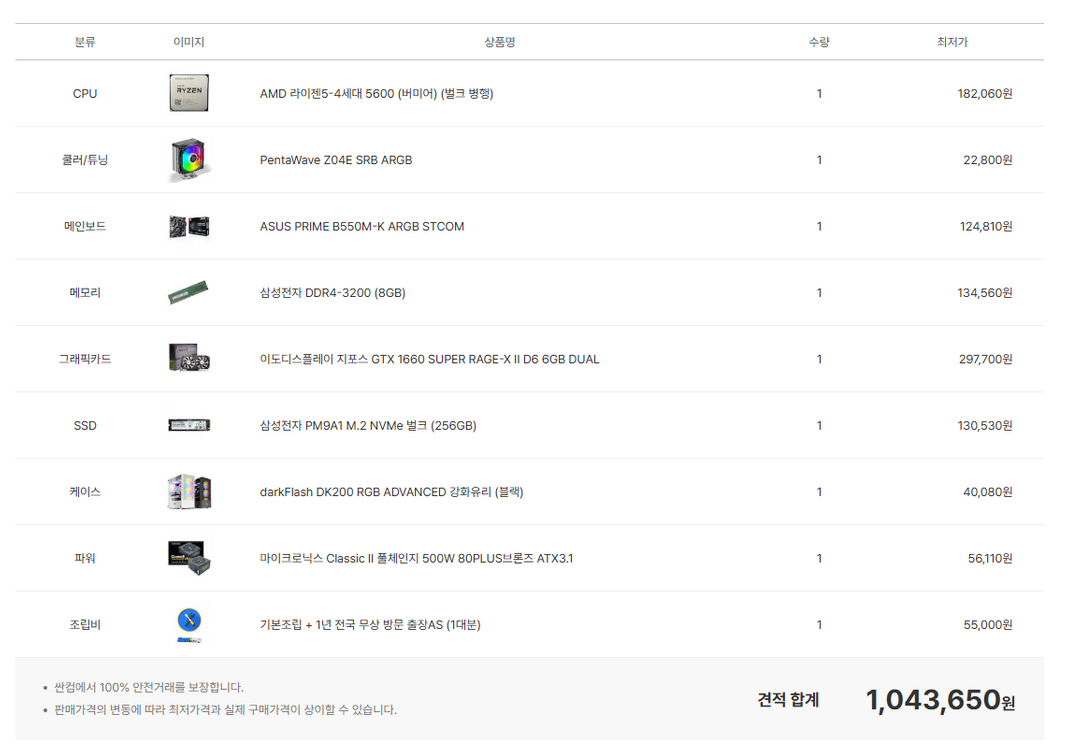 고성능 게이밍 PC 반본체 이미지