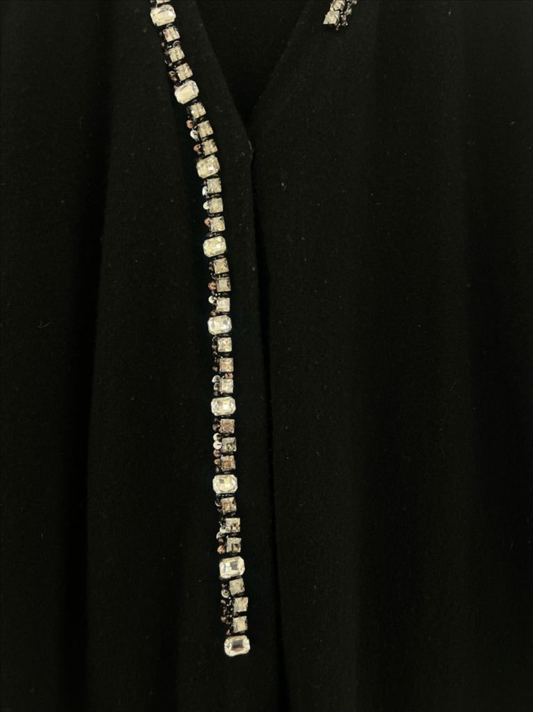 DICE KAYEK 디체카약 블랙 캐시미어 비즈 니트 롱가디건 S 이미지