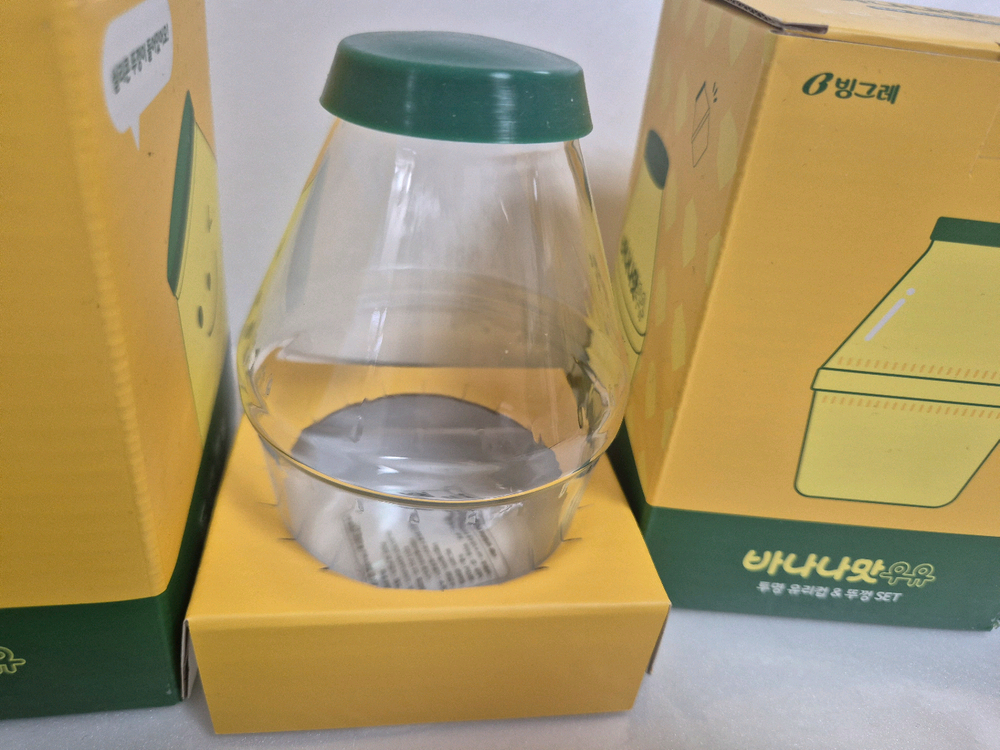 새상품 바나나우유 유리컵 굿즈 4개 일괄 (택포) 이미지