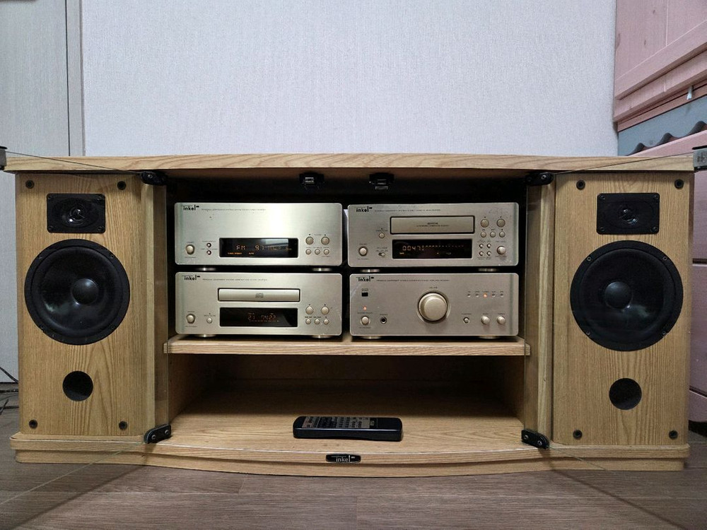 인켈 오디오 858V 풀세트,올 수리된 제품,스피커,리모컨,장식장 포함 이미지