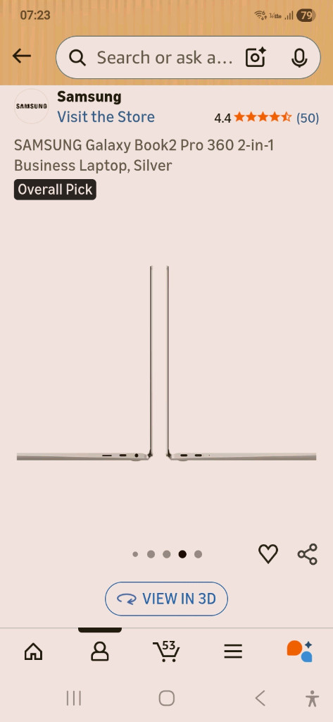 갤럭시북2 360도 회전 2-in-1 노트북 터치스크린 새상품 이미지