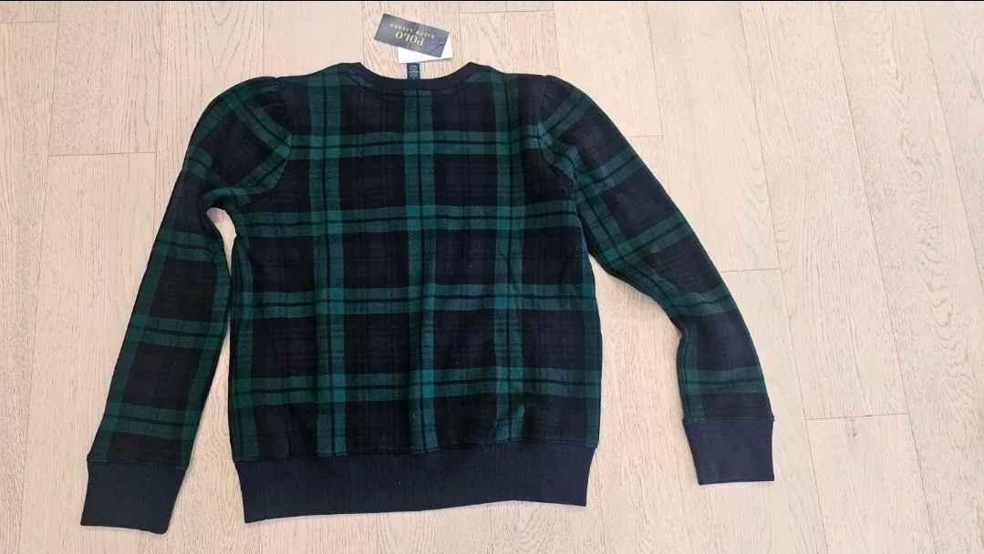 폴로 랄프로렌 키즈 여아 베어 체크 맨투맨 L(12-14) 새상품 이미지