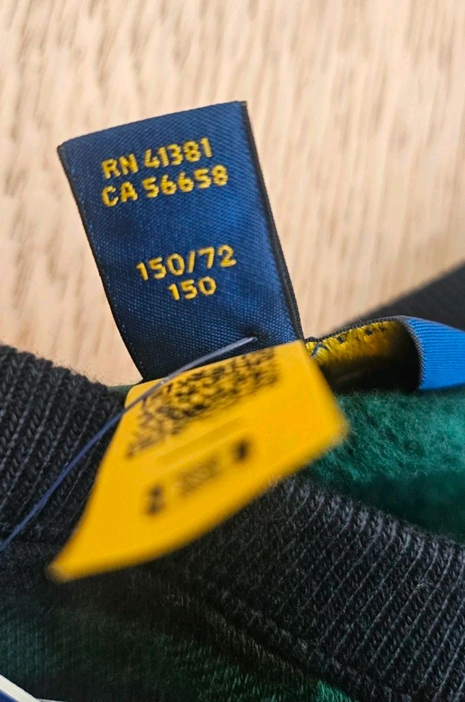 폴로 랄프로렌 키즈 여아 베어 체크 맨투맨 L(12-14) 새상품 이미지