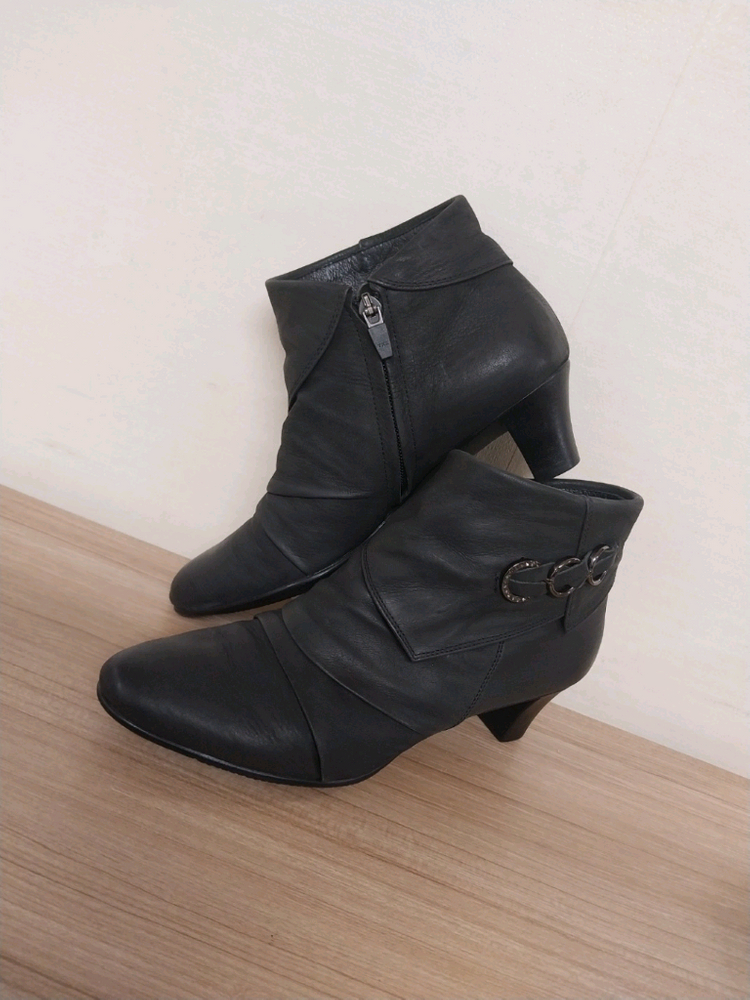 여성 금강 르느와르 가죽 드레스힐 몰드 앵클부츠 (240) 이미지