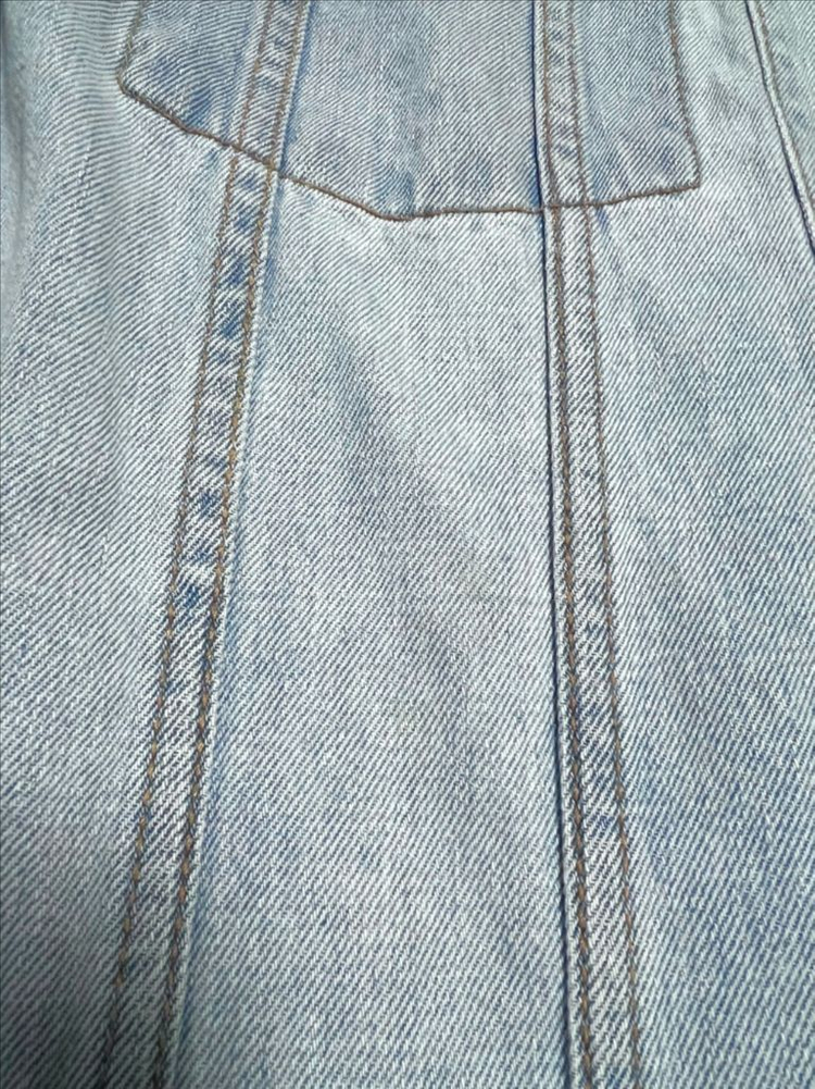 드마르 DEMAR 데님 반팔 롱원피스 겸 자켓 연청 트렌치 코트 가디건 이미지