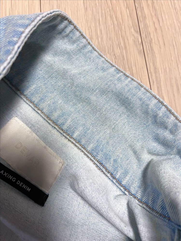 드마르 DEMAR 데님 반팔 롱원피스 겸 자켓 연청 트렌치 코트 가디건 이미지