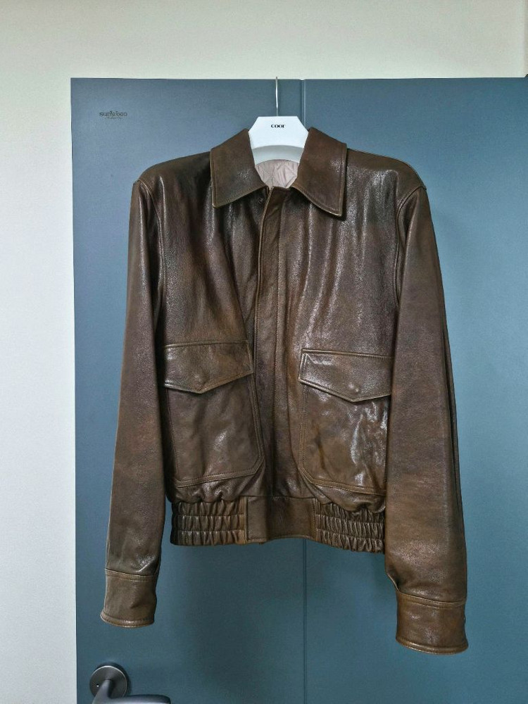 쿠어 A2 A-2 레더 자켓 브라운 M사이즈 이미지