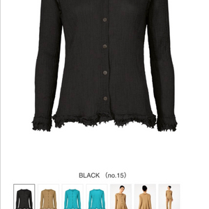 미 이세이미야케 시스루크레페 가디건 블랙 이미지