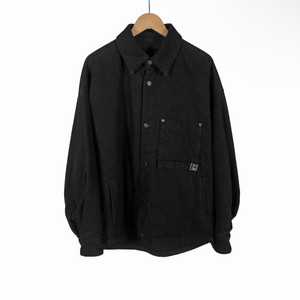 [48] 우영미 남성 패디드 오버사이즈 포켓 데님 셔츠 자켓 블랙 이미지