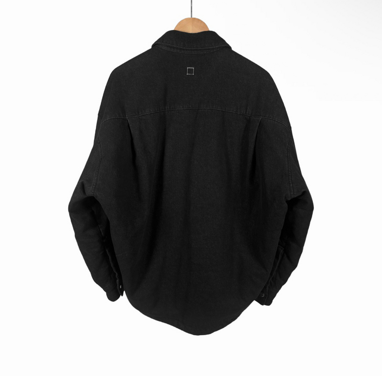 [48] 우영미 남성 패디드 오버사이즈 포켓 데님 셔츠 자켓 블랙 이미지