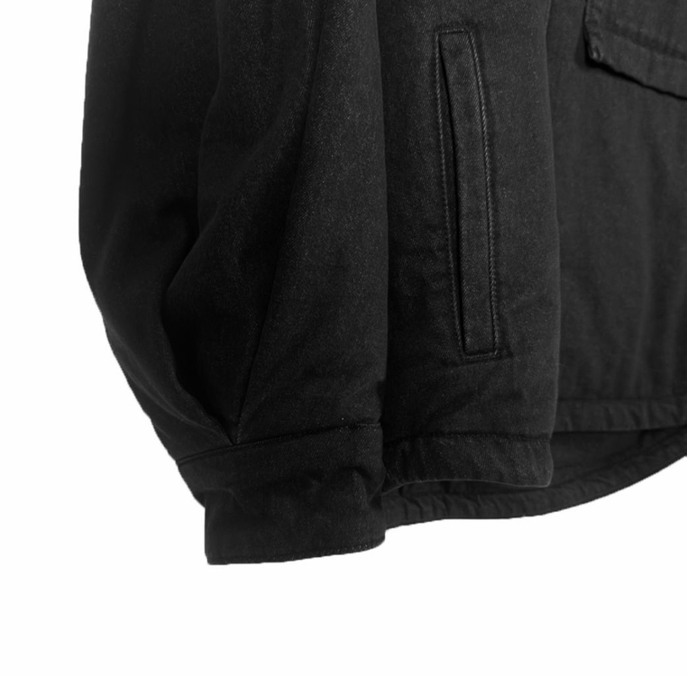 [48] 우영미 남성 패디드 오버사이즈 포켓 데님 셔츠 자켓 블랙 이미지