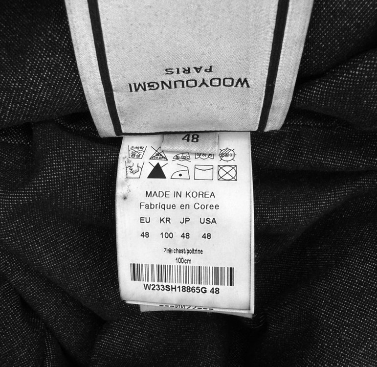 [48] 우영미 남성 패디드 오버사이즈 포켓 데님 셔츠 자켓 블랙 이미지