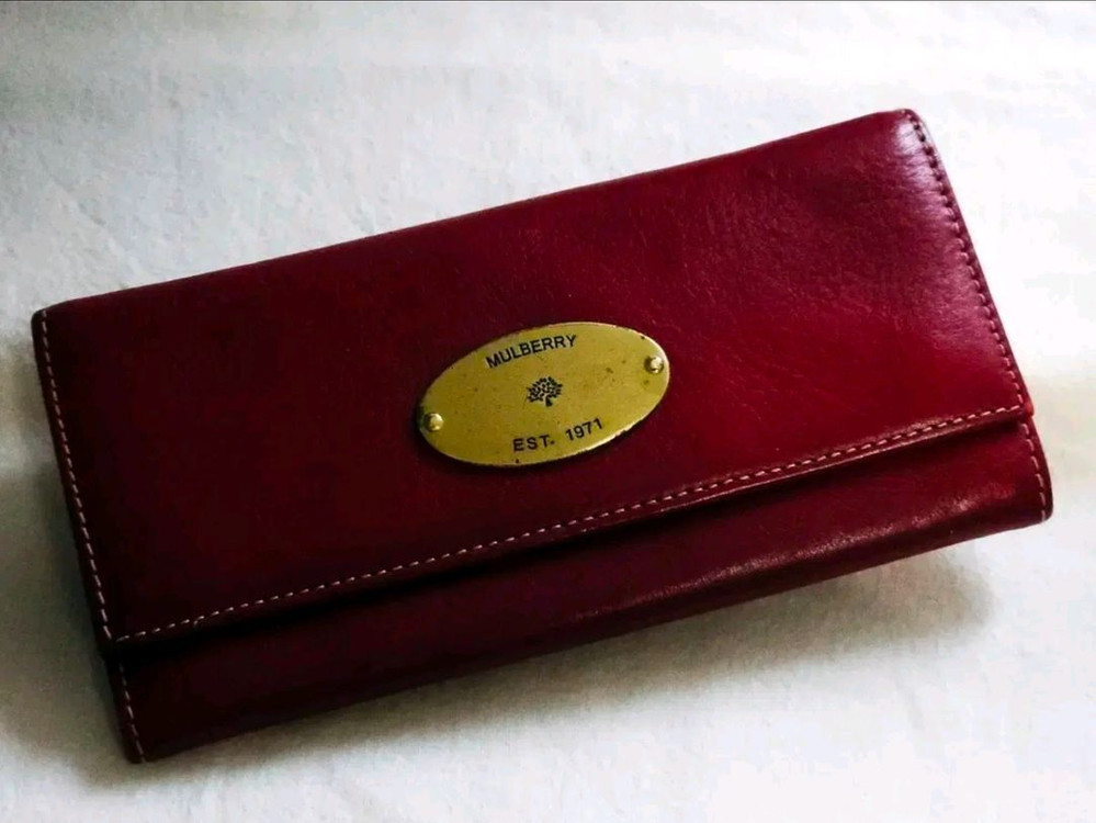 MULBERRY 멀버리 버건디 여성용 가죽 장지갑 이미지