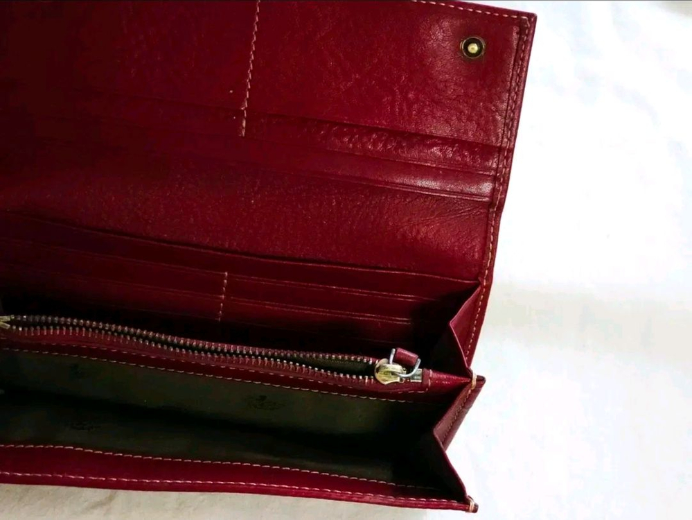 MULBERRY 멀버리 버건디 여성용 가죽 장지갑 이미지