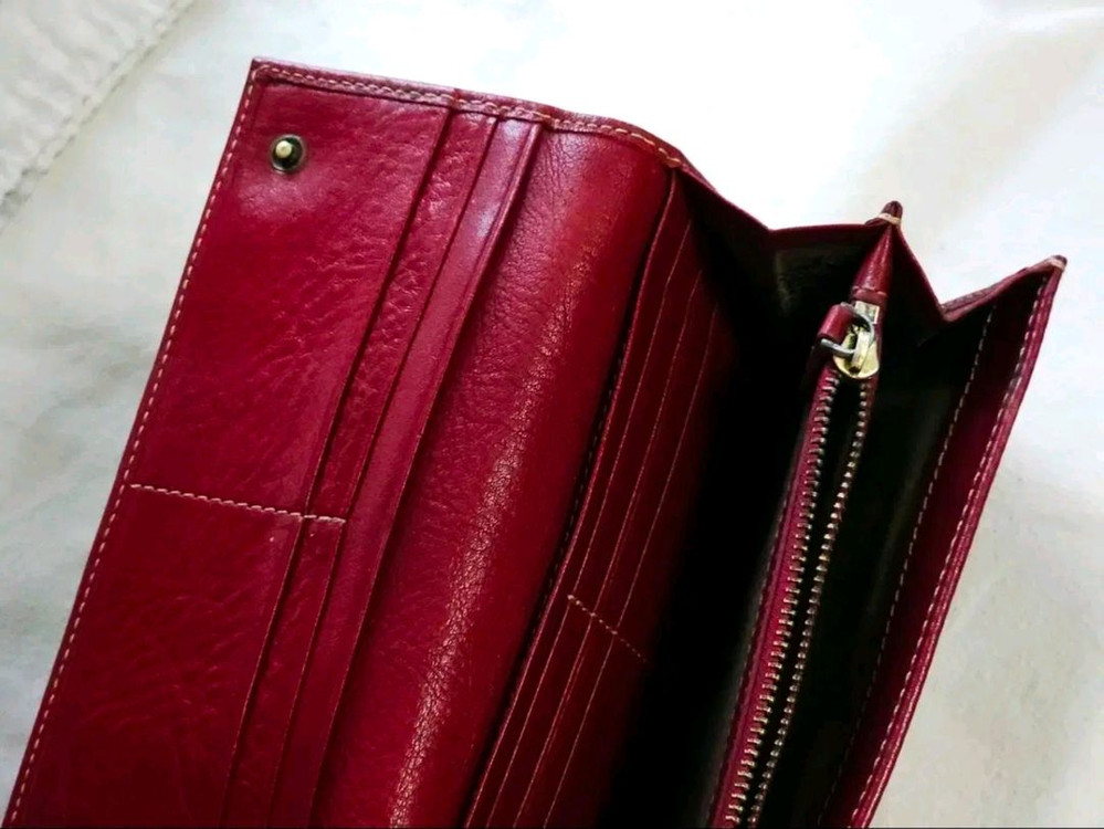 MULBERRY 멀버리 버건디 여성용 가죽 장지갑 이미지