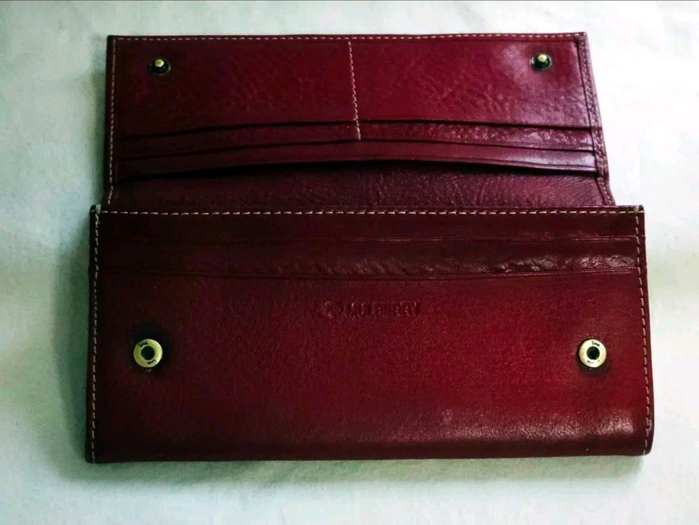 MULBERRY 멀버리 버건디 여성용 가죽 장지갑 이미지