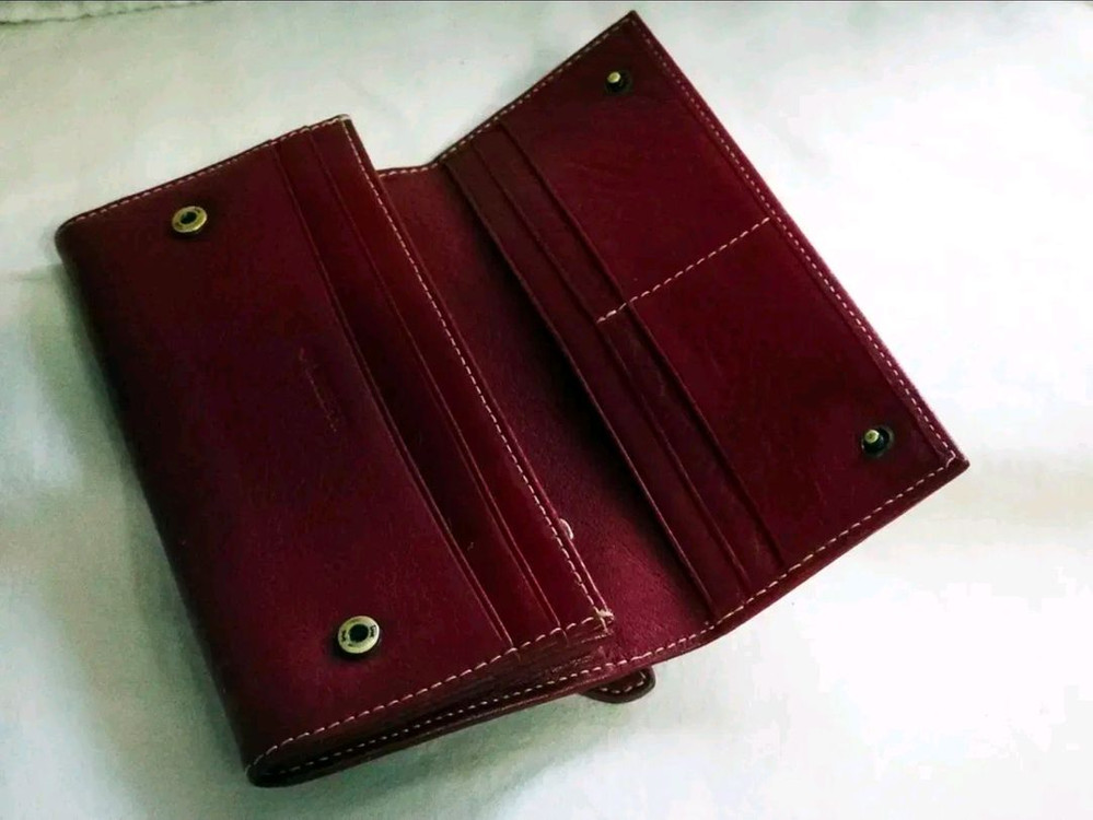 MULBERRY 멀버리 버건디 여성용 가죽 장지갑 이미지