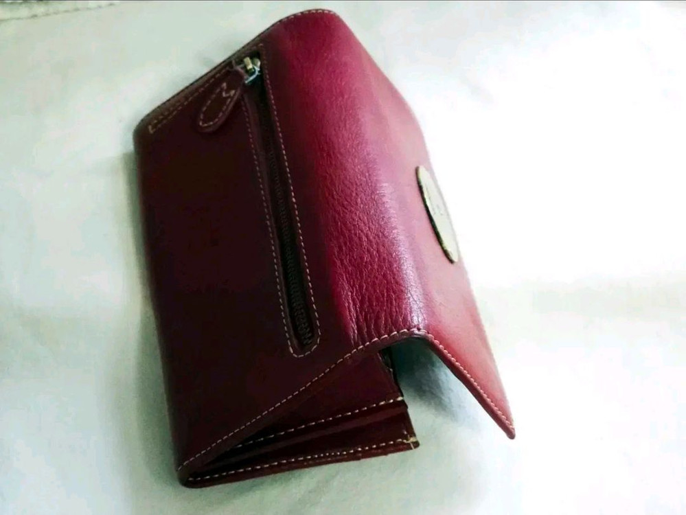 MULBERRY 멀버리 버건디 여성용 가죽 장지갑 이미지