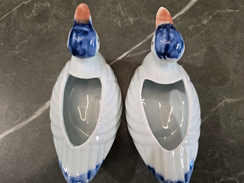 청화백자 오리 한쌍 이미지